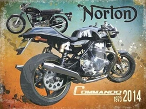 Norton Commando 1973 - 2014 Kleines Stahl-Schild 200mm x 150mm - Picture 1 of 1