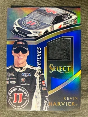 2017 Panini Select Kevin Harvick Race Used Firesuit Relic Blue Prizm /199 Rare - Image 1 of 2