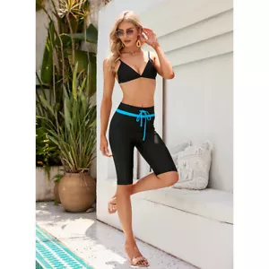 New High Waist Tankini Swim Shorts Board Shorts Swimsuit Bottom Cozy Swimwear - Picture 1 of 14