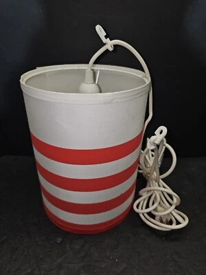 Lámpara Linterna Colgante Clásica IKEA con Pantalla de Lona con Cable Rojo/Blanco Rayas Probada Foto 1 de 4