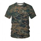 Mens Camouflage T Shirts Crew Neck Short Sleeve Army Military Casual T-Shirt Tee