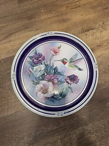 Giftco Inc. Vassoio vintage in metallo decorativo per colibrì e fiori 13" - Foto 1 di 8