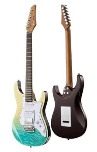 Donner DST-550 Electric Guitar HSS Seafoam Gradient With Gig Bag Tremolo Bar - Picture 1 of 16