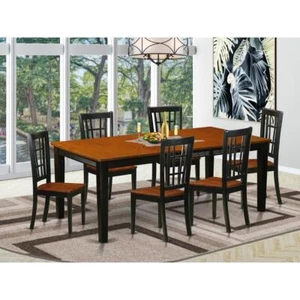7  PC  Dining  set-Dining  Table  with  6  Wooden  Dining  Chairs - Picture 1 of 4