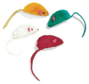 Spot Colored Plush Mice Rattle & Catnip Cat Toy Assorted, 4.5 in, 4 pk