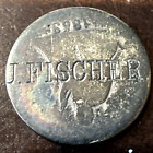 Counterstamped 1853 Seated Quarter ~ J. Fischer ~ Listed In Brunk
