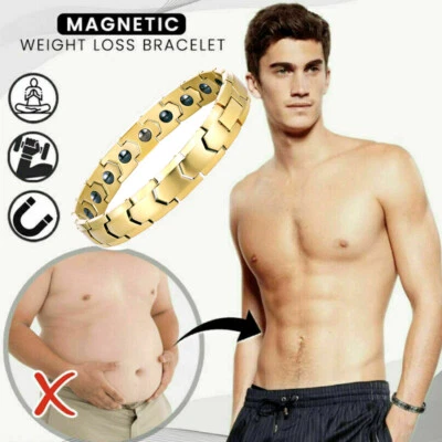 Pulsera de acero con cuentas de hematita terapia magnética AAA alivio del dolor de artritis Gidt Foto 1 de 4