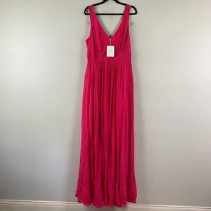 Seraphine Luxe Pleat Waist Maternity-to-Nursing Maxi Dress US Size 10 Pink - Picture 1 of 12