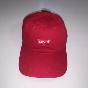 Levi's Batwing Baseball Cap Adjustable Strap Red with Red Logo Hat - Picture 1 of 5