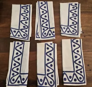 Rare Vintage MCM Modernist Set Of 6 Dansk Arabesque Cloth Napkins/Placemats - Picture 1 of 14