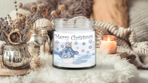 Vela de muñeco de nieve de Navidad - Imagen 1 de 1