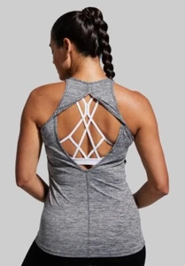 Born Primitive The Edge Split Back Tank Top Grey Vest, Size XS Gym Work Out New - Bild 1 von 3