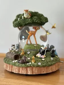 Disney Bambi Musical Snow Globe Motion Little April Shower LARGE 9" - Picture 1 of 18