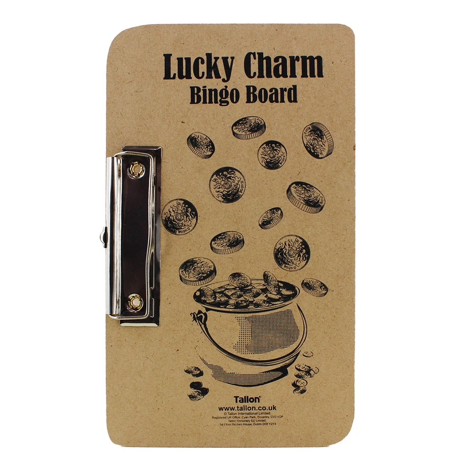 Bingo Board Lucky Charm Game Metal Clip Hanging Clasp  290 x 120mm Chipboard - Image 1 of 4