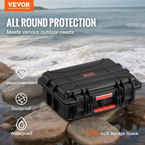 VEVOR 0.56 Cu.ft Weatherproof Hard Case with Handle Clips Padlock Holes PU Foam - Picture 1 of 11