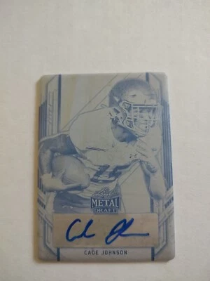 🔥 2021 Lead Metal Draft Black Print Plate 1/1 Cade Johnson #CJ1 🔥 - Image 1 of 2
