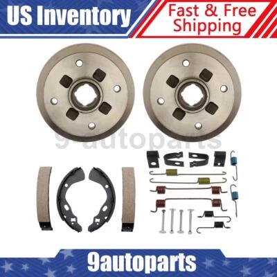 Rear Brake Drums & Shoes & Hardware Kit For 1988-1993 Ford Festiva - Image 1 of 4