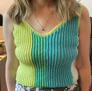 Handmade Crochet Tank Top Cropped Summer Festival Multi-color Size small/med new - Picture 1 of 10
