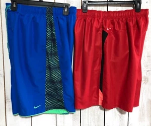 Conjunto de Pantalones Cortos de Natación Para Hombre Nike Forrados Rojo/Negro y Azul/Neón Talla XL - Imagen 1 de 6