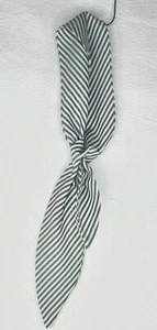Vintage Women's Scarf Tuck-in Buttonhole Closure Navy Pinstripe 35 " PROP 50's - Picture 1 of 2
