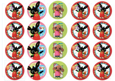 20PZ Cialda BING CUPCAKES / COPRI - BISCOTTI Mini - Ostia con NOME per biscotto