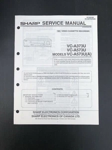 Sharp Video Cassette Recorder VC-A373U VC-A573U VC-A573U(A) Service Manual - Imagen 1 de 2