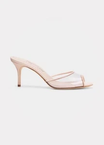 Manolo Blahnik Jadifa Clear Stiletto Mule Sandals Heels In Nude 43 UK 9 US 12 - Picture 1 of 5