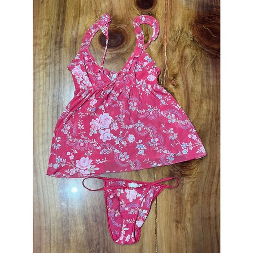 UNDERCOVER Orsacchiotto lingerie segreto vintage Y2K Victorias piccolo sexy set 2 pezzi floreale BB13