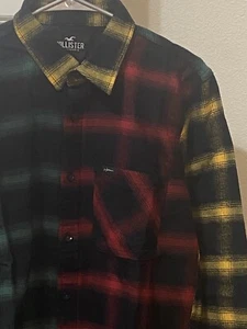 Hollister Men’s X-Large Size Multi Color Long Sleeves Cotton Flannel Shirt. - Picture 1 of 12