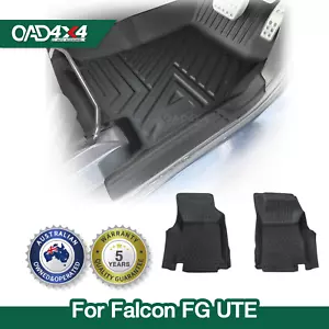 5D TPE 2PCS Floor Mats for Falcon FG UTE 2008-2019 Door Sill Covered - Picture 1 of 7