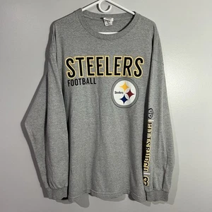 Ropa del equipo de la NFL Pittsburgh Steelers Fútbol Gris Camiseta Manga Larga Para Hombre 2XL - Imagen 1 de 6