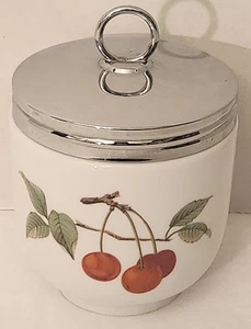 Vtg Royal Worcester Maxime Jumbo  EXTRA LARGE SIZE EGG CODDLER Peach Berries - Picture 1 of 22