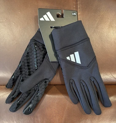 Adidas Warm COLD.RDY Running Comfort Gloves Black Mens L/XL Touch Screen NEW - Image 1 of 4