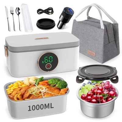 Fiambrera Eléctrica Inalámbrica 1L, Fiambrera Recargable Calefacción y Autocalentable... Foto 1 de 4