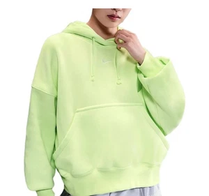 Nike Phoenix Fleece Oversized Pullover Hoodie Women’s Lime Green Size Large NWT - Picture 1 of 6