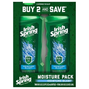 Irish Spring Moisturizing Men's Body Wash Shower Gel, Moisture Blast - 18 Fl oz - Picture 1 of 10