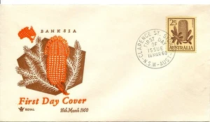 1960 2/5 Banksia - Royal FDC Brown - Picture 1 of 2