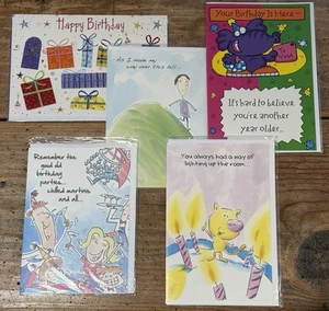 BIRTHDAY CARD~Set of 5~Colorful Humorous Mixed Brands/Sizes ALL NEW Sealed - Picture 1 of 12