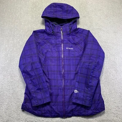 Columbia OmniTech Chaqueta Mujer 1X Púrpura Cuadros Impermeable Esquí Snowboard Exterior Foto 1 de 4