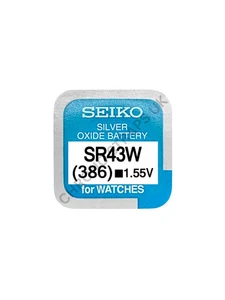 Seiko 386 / SR43W Silver Oxide Watch Battery - Picture 1 of 1