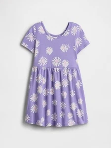 NEW $30 GAP Toddler Girls Purple Daisy Floral Jersey Dress Size 4 YRS - Picture 1 of 3