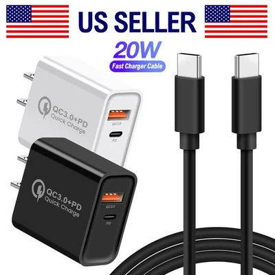 For Motorola Edge 60 Pro/60 Stylus/60 Fusion US Fast PD QC3.0 Wall Charger Cable - Image 1 of 4