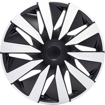 FOR PEUGEOT 206 14" INCH WHEEL TRIMS BLACK & SILVER HUB CAPS LAZ 4PC - Image 1 of 4