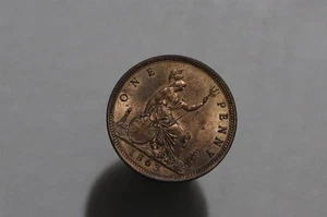 🧭 🇬🇧 UK GB PENNY 1863 VICTORIA UNC B88 #6995 - Picture 1 of 3