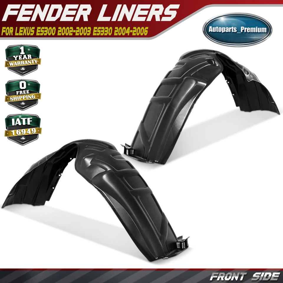 2x Forros de guardabarros interiores delanteros HDPE para Lexus ES300 2002-2003 ES330 2004-2006 Foto 1 de 4