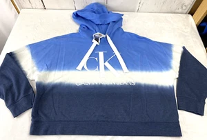 Calvin Klein Women's Tie Dye Block Monogram Logo Cropped Hoodie Size XL NWT - Picture 1 of 4
