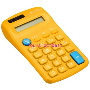 Small Pocket Calculator 8 Digit Display Office Handheld Calculator Yellow - Picture 1 of 4