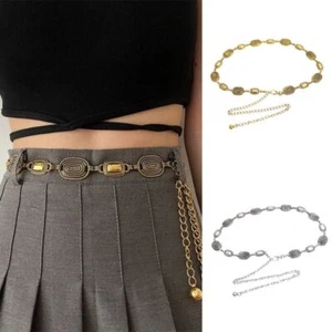 Tassel Metal Waist Chain Oval Shape Body Necklace Trouser Decoration - Picture 1 of 12