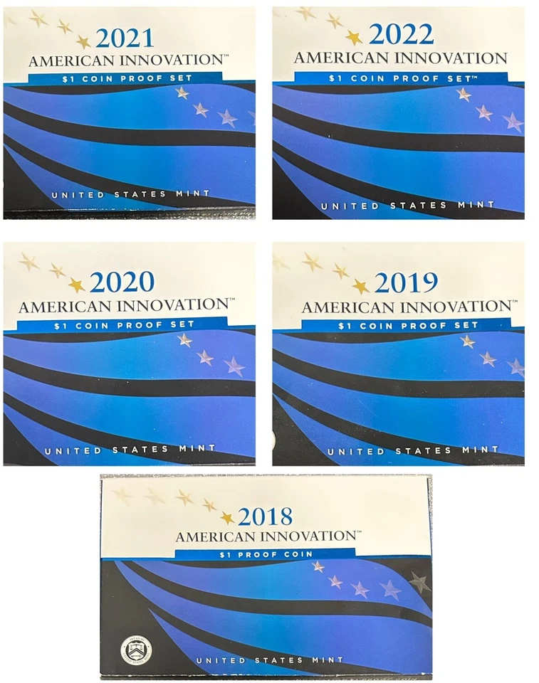 2018-2022 American Innovation Dollar Coin Proof Sets - 17 Coins - Image 1 of 1