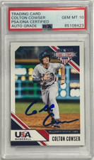 2020 Panini Colton Cowser Auto PSA/DNA 10 America Football Collegiate Rookie Gem